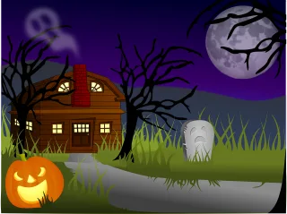 Haunted house Landscape Spooky Stickdatei