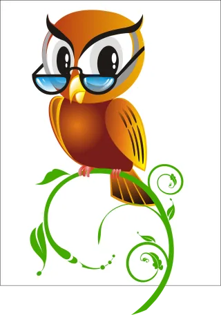 Owl Bird Glasses Stickdatei