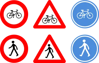 Road signs Bicycle Cycle Stickdatei