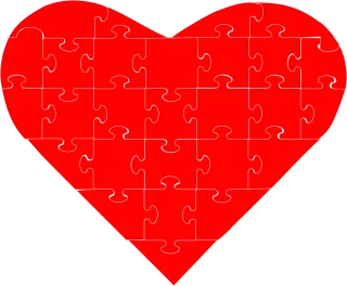 Heart Puzzle Red Stickdatei