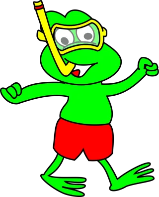 Snorkeling Frog Swimming Stickdatei