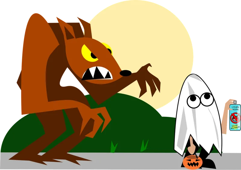 Werewolf Ghost Halloween Stickdatei – Natur
