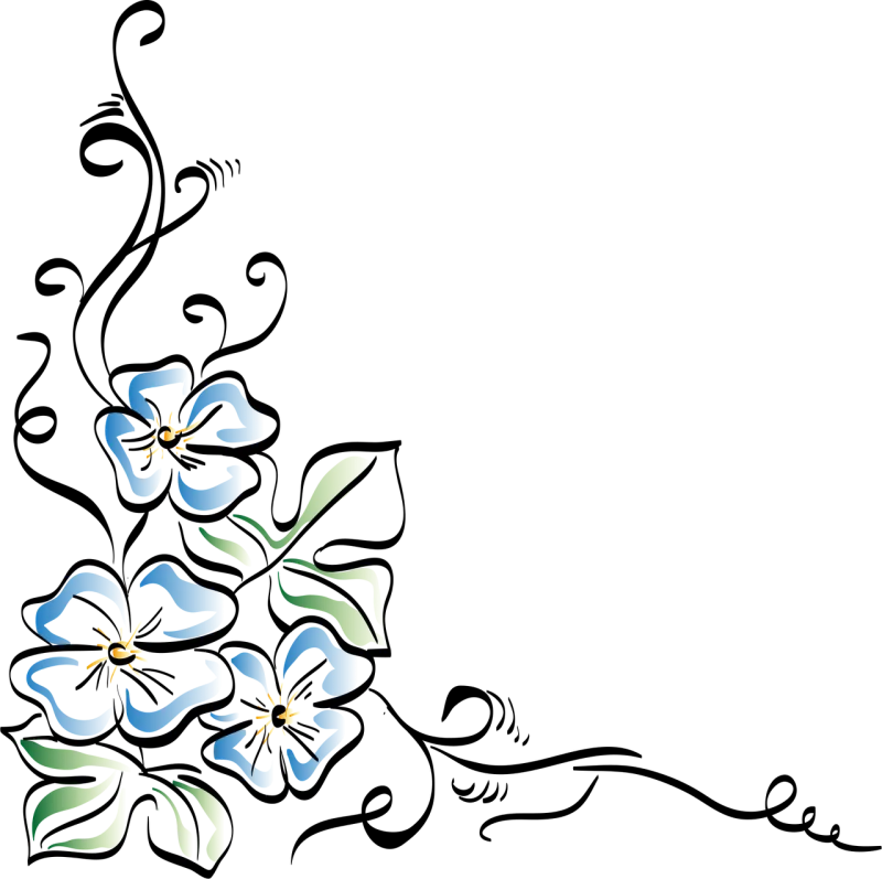 Flower corner Beautiful flowers Flower Stickdatei – Blumen