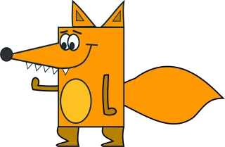 Fox Cartoon Funny Stickdatei