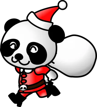 Panda Nature Santa claus Stickdatei