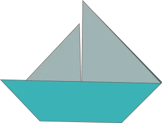 Origami Boat Fold Stickdatei