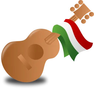 Mexico Mexico flag Guitar Stickdatei