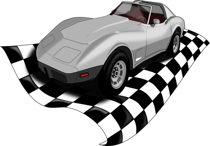 Corvette Racing car Flag Stickdatei – Fahrzeuge