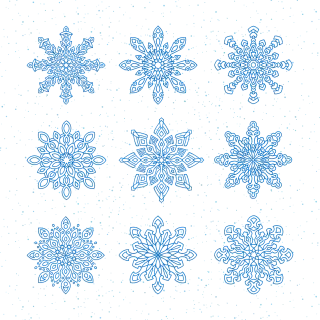 Snowflakes New year Christmas Stickdatei