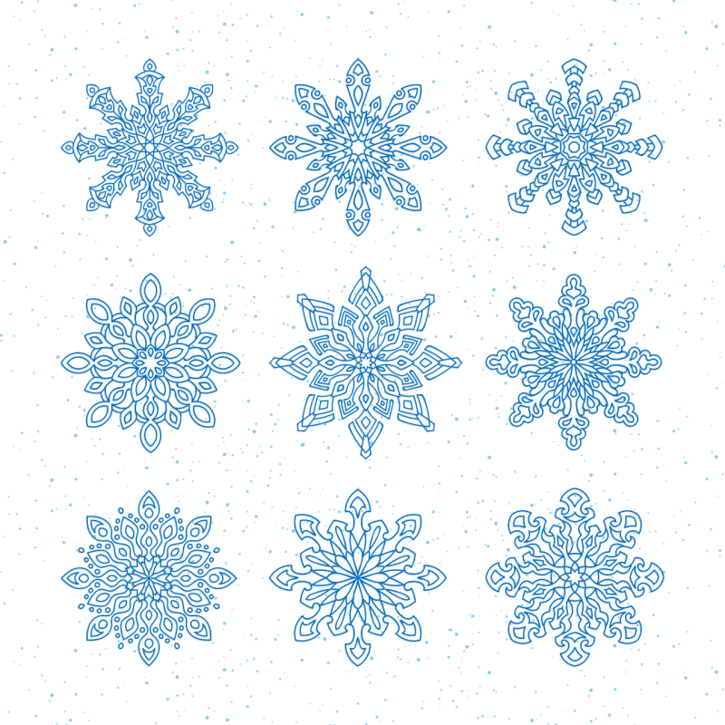 Snowflakes New year Christmas Stickdatei – Weihnachten