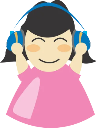 Earphones Girl Headphone Stickdatei