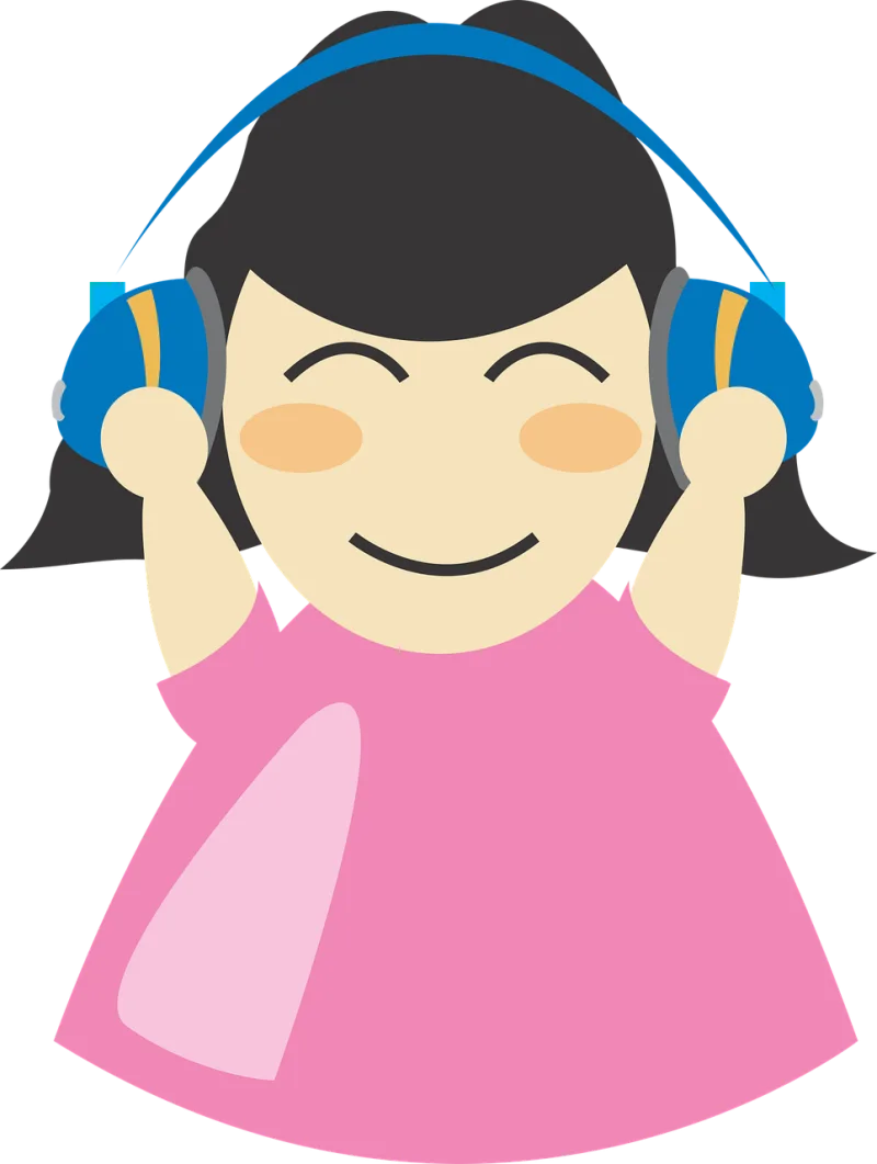 Earphones Girl Headphone Stickdatei – Musik