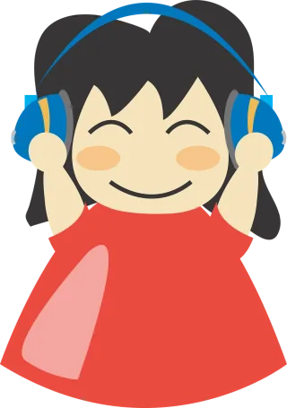 Earphones Girl Happy Stickdatei