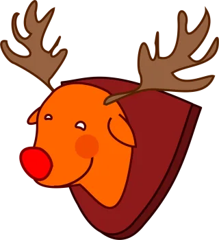 Red-nosed Reindeer Nature Stickdatei