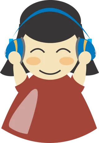 Earphones Sound Character Stickdatei