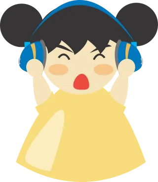 Earphones Sound Character Stickdatei