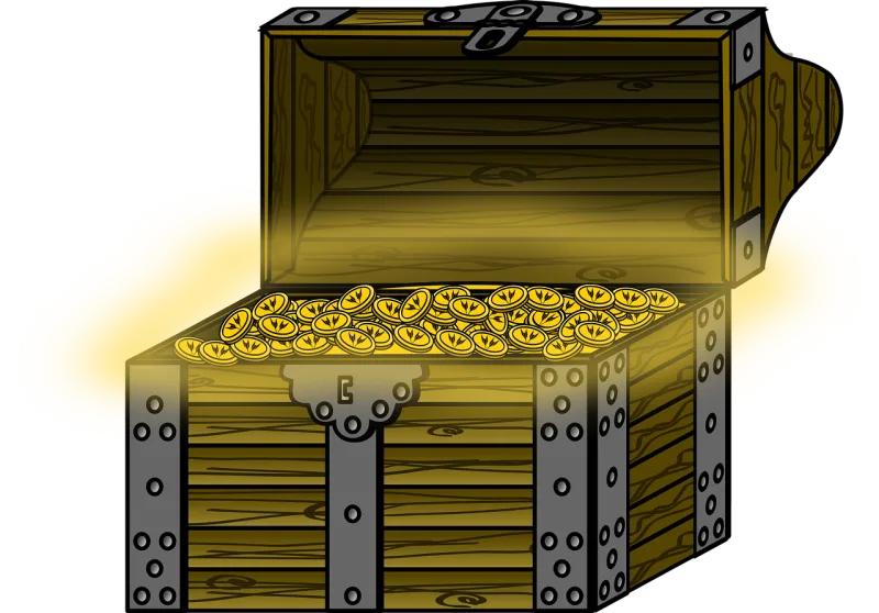 Treasure chest Chest Coins Stickdatei – Kinder