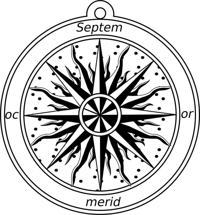 Cartography Mapping Compass Stickdatei – Blumen