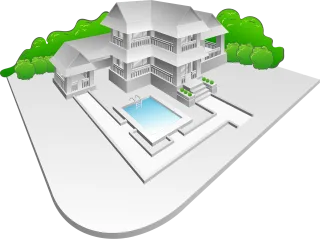 Estate Villa Architecture Stickdatei