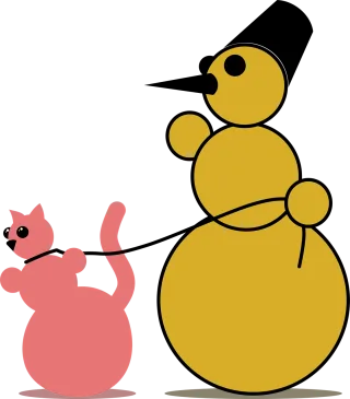 Snowman Cat Leash Stickdatei