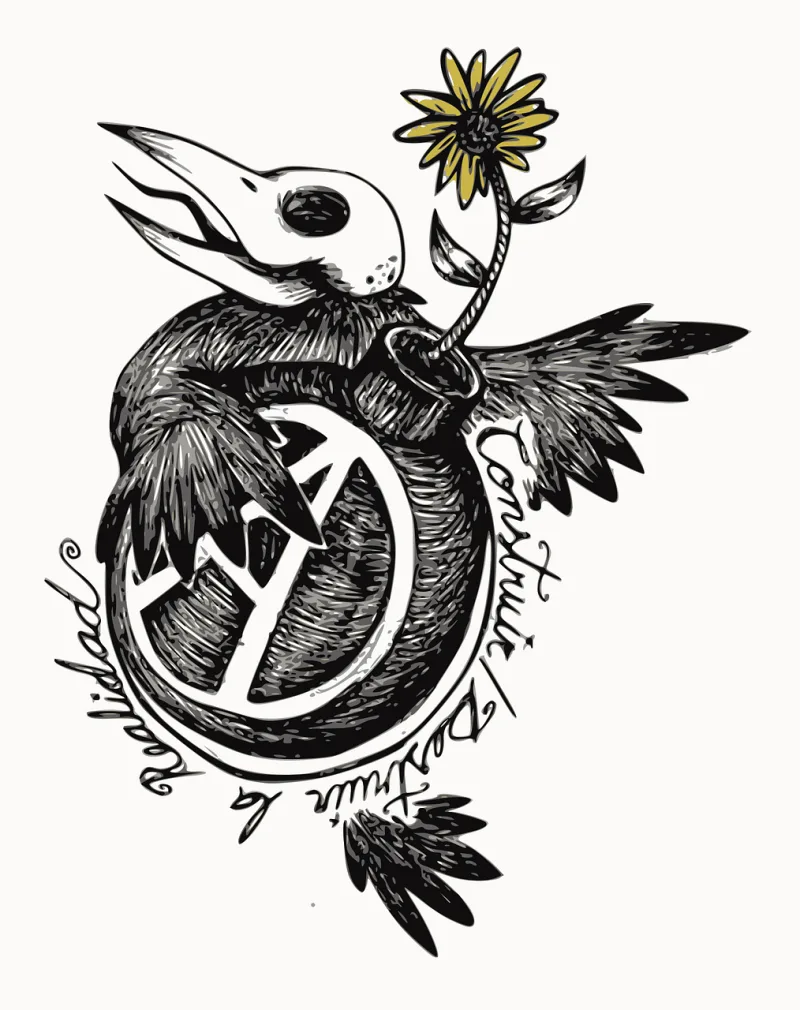 Anarchy Bomb Bird Stickdatei – Blumen