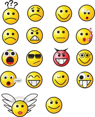 Smileys Set Yellow Stickdatei