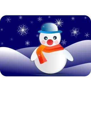 Snowman Glossy Postcard Stickdatei