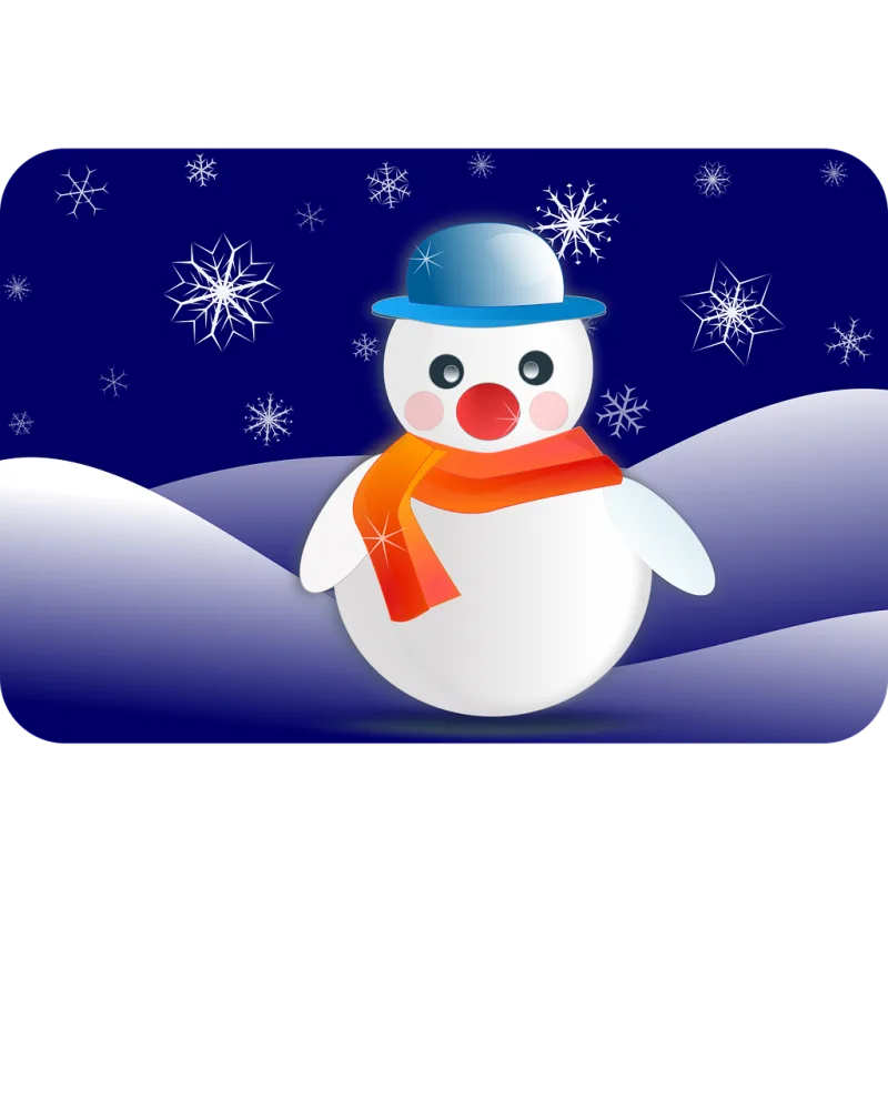 Snowman Glossy Postcard Stickdatei – Weihnachten