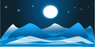 Arctic Nightsky Full moon Stickdatei
