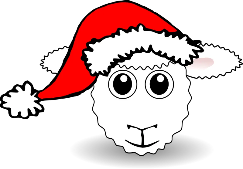 Sheep Happy Animal Stickdatei – Weihnachten