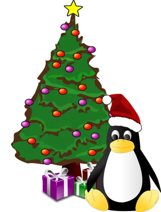 Tux Penguin Christmas tree Stickdatei