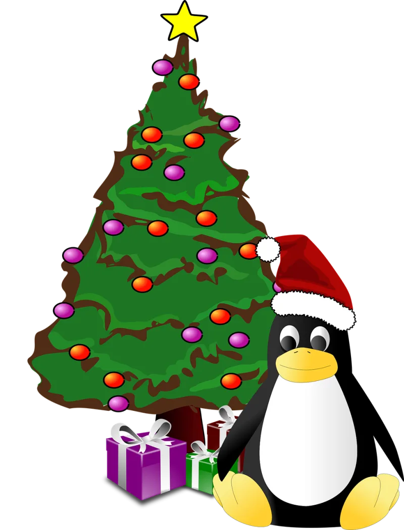 Tux Penguin Christmas tree Stickdatei – Weihnachten