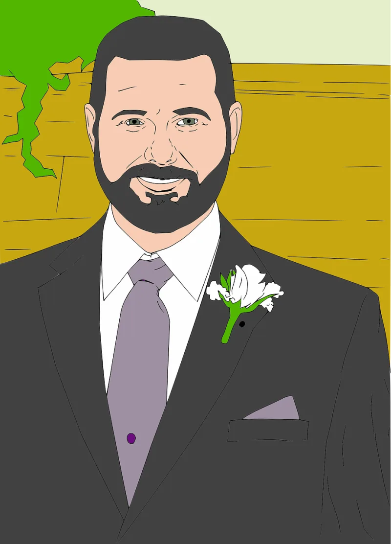 Gentleman Groom Guy Stickdatei – Blumen