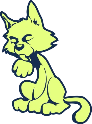 Animal Cat Licking Stickdatei