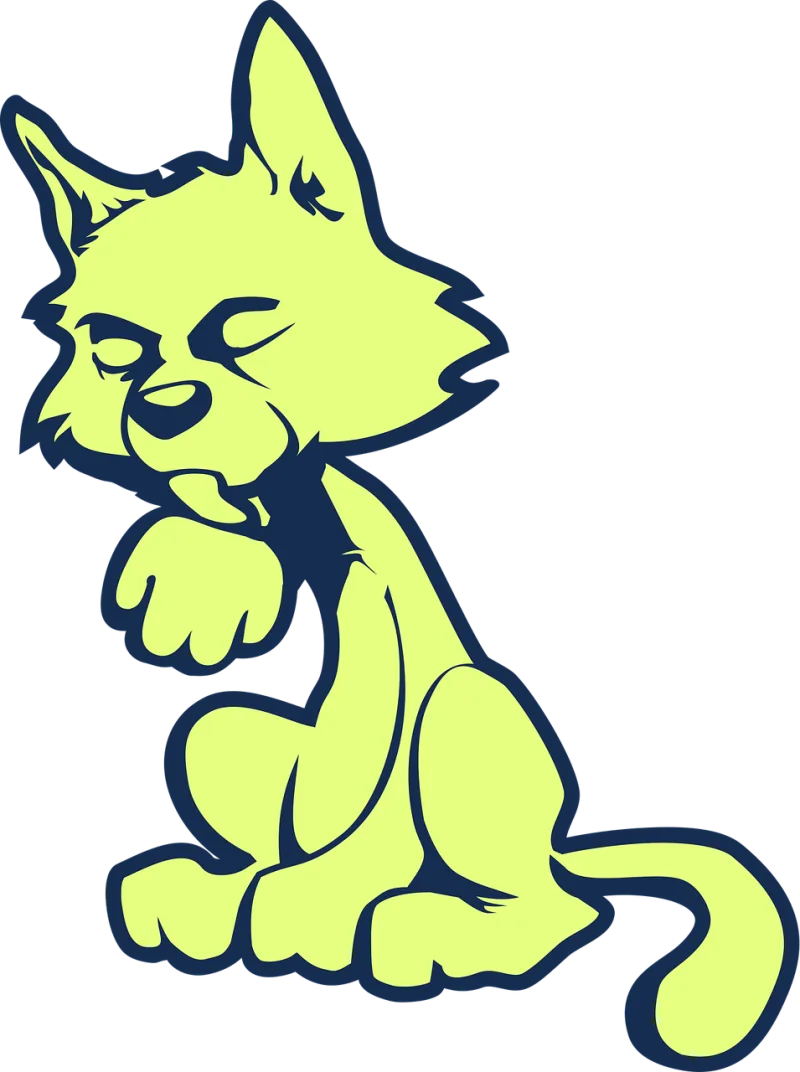 Animal Cat Licking Stickdatei – Tiere