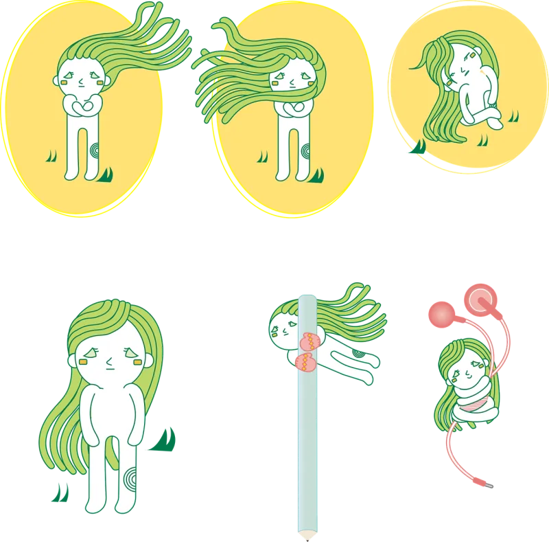 Tree Girl Character Stickdatei – Natur
