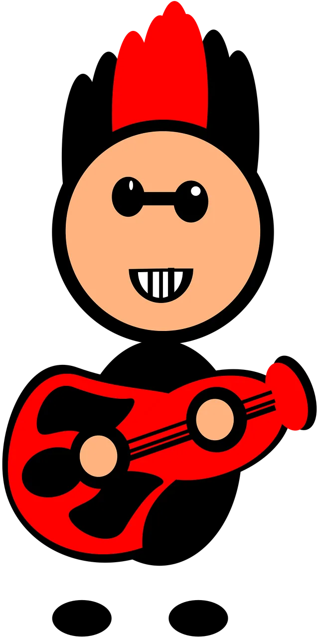 Rockstar Cartoon Lead guitarist Stickdatei – Musik