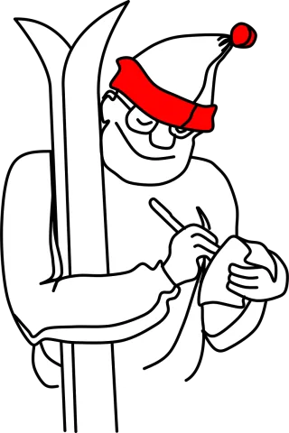 Skier Skiing Ski Stickdatei