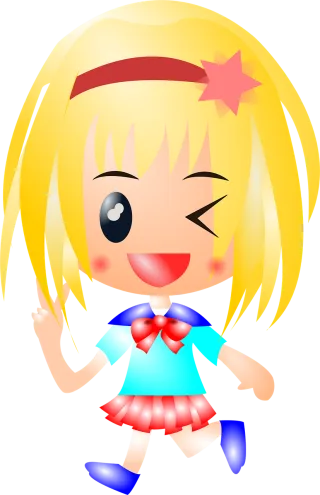 Girl Anime Blonde Stickdatei