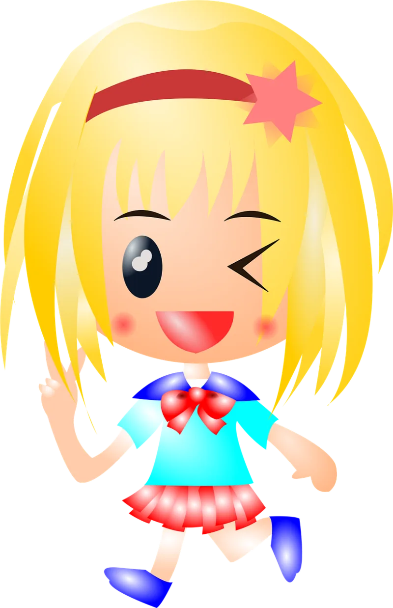 Girl Anime Blonde Stickdatei – Sport