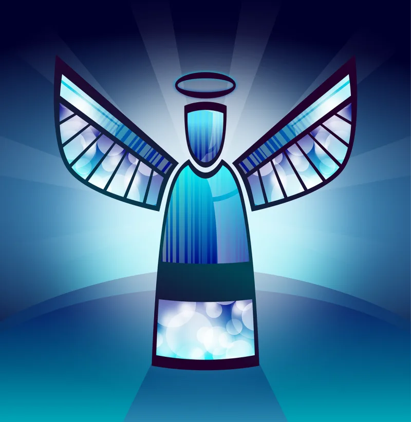 Angel Abstract Blue Stickdatei – Weihnachten