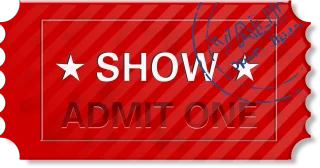 Ticket Entry Admit one Stickdatei