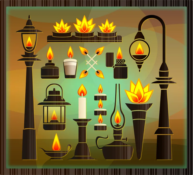 Torches Flames Fire Stickdatei – Weihnachten