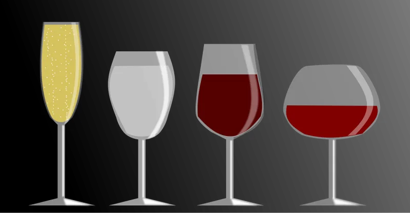 Glasses Wine Champagne Stickdatei – Essen & Trinken