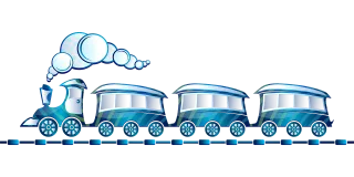Toy train Blue Locomotive Stickdatei