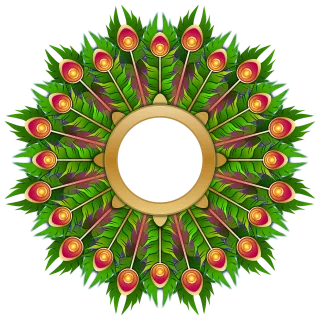 Wreath Peacock Feathers Stickdatei