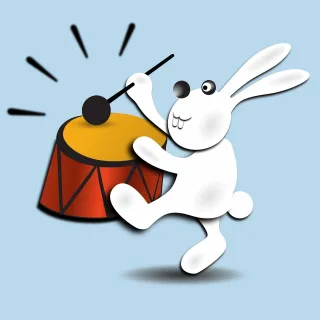 Drumming Rataplan Bunny Stickdatei