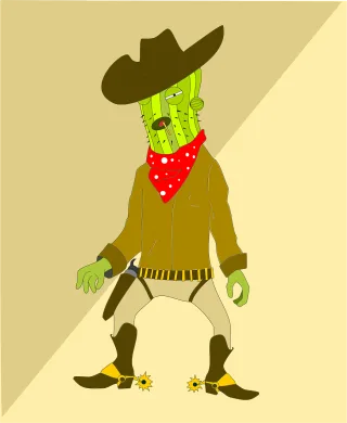 Cactus Character Man Stickdatei