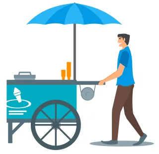 Ice cream Cone Cart Stickdatei