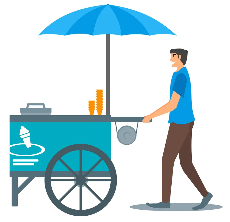 Ice cream Cone Cart Stickdatei – Essen & Trinken